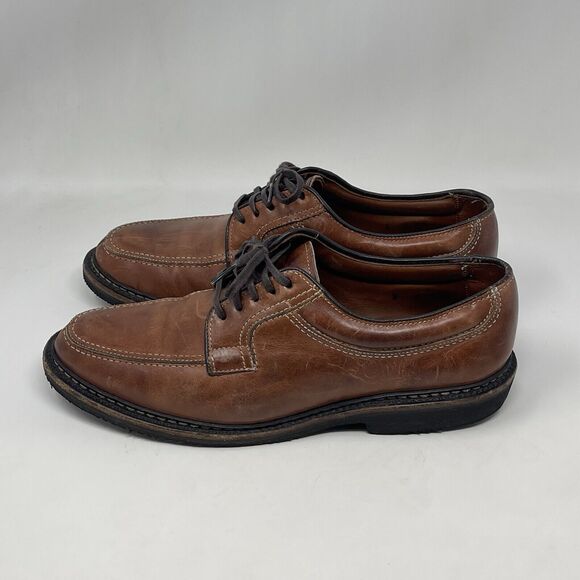 Allen Edmonds Wilbert Derby Shoes Mens 8 D Brown Leather Split Toe Casual Dress - Picture 4 of 16